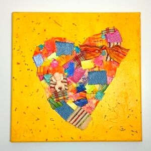 OOAK Love Your Inner Child Original Collage Canvas, 12" x 12" Wall Hanging